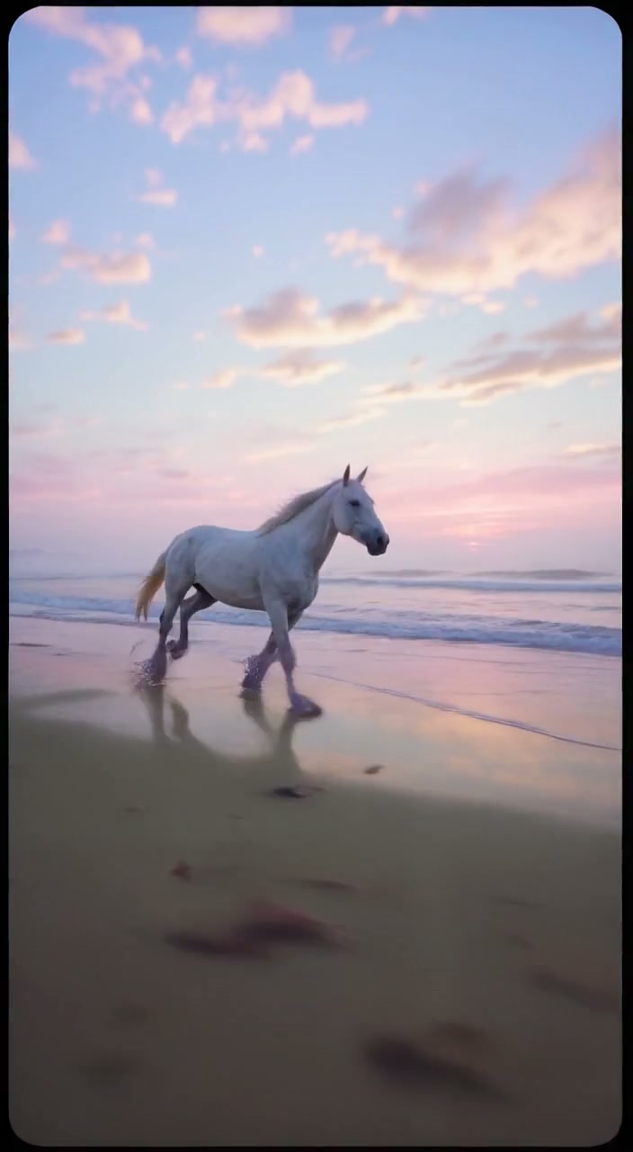 Unretouched moving horse output frame around 0.5 seconds
